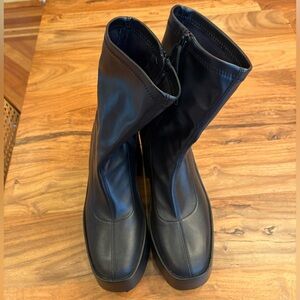 Zara Black Heeled Boots Size 7